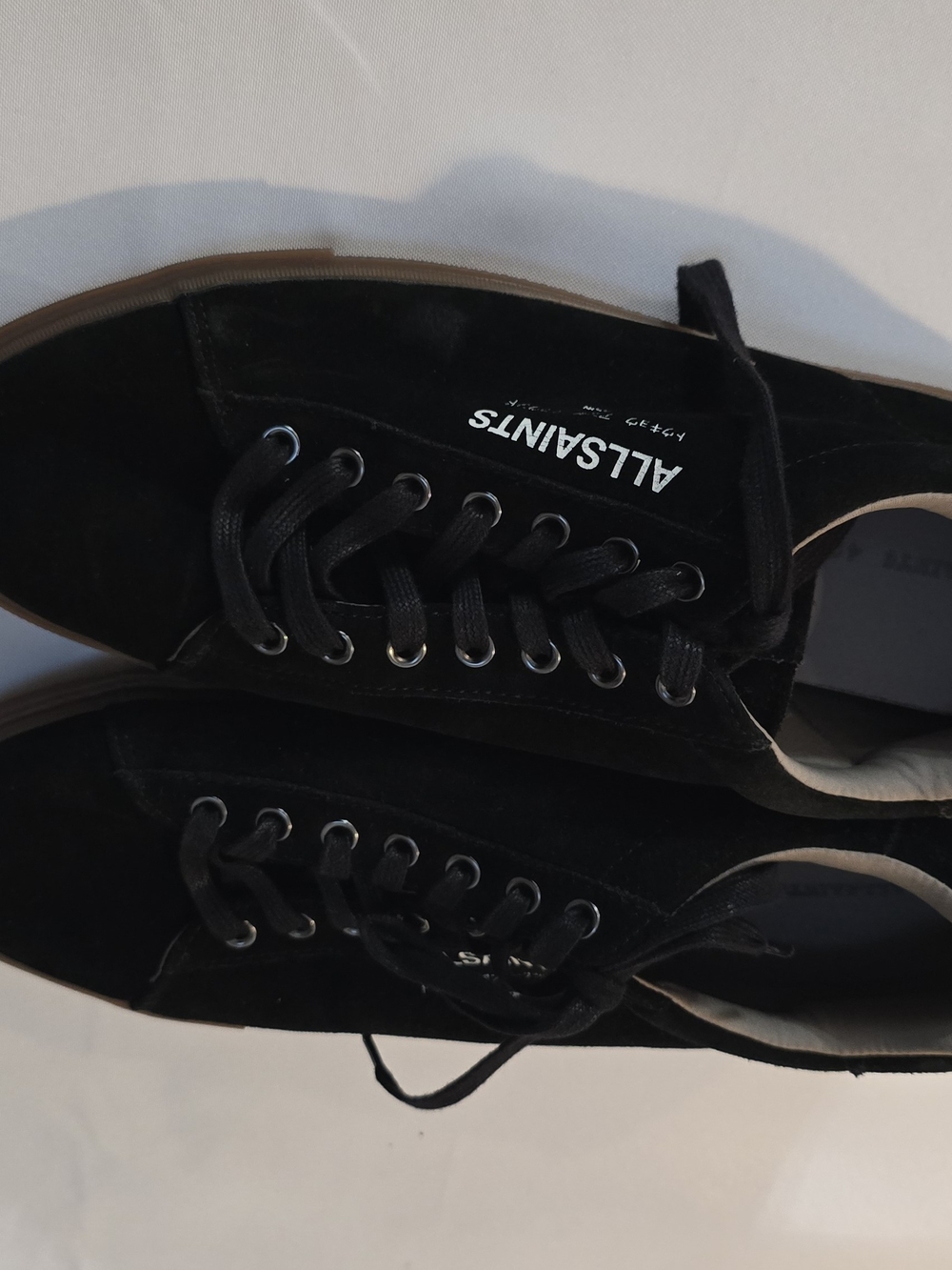 All Saints Men’s Black Suede Low-Top Lace-Up Sneakers